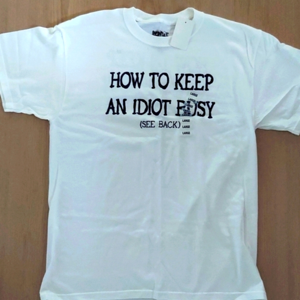 Funny Men's T-shirt White NWT  Large